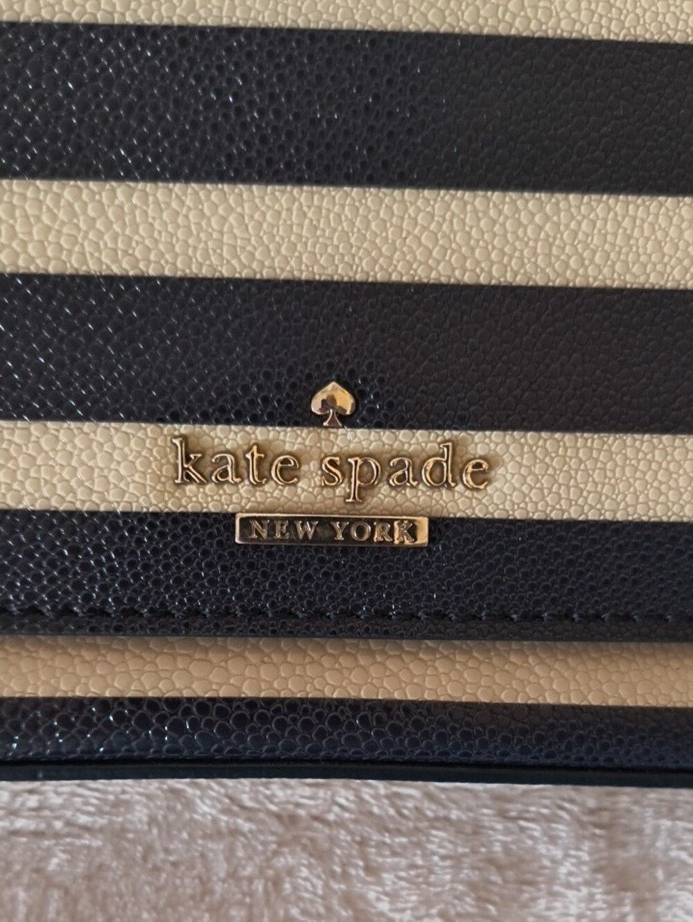 Kate Spade Navy and Cream Striped Crossbody Bag - Picture 2 of 5